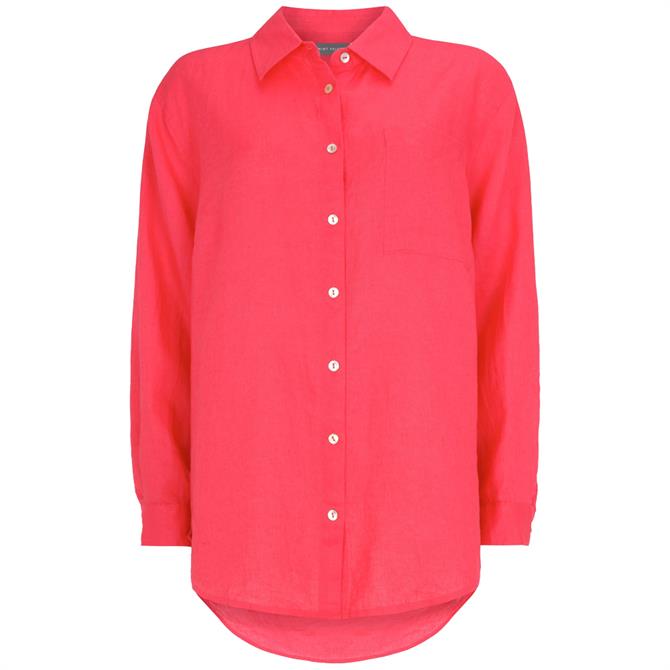 Mint Velvet Pink Linen Long Sleeve Shirt